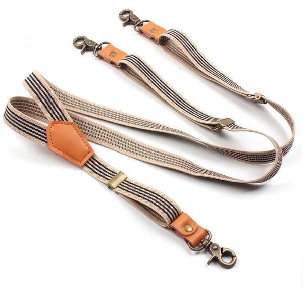 Men's Retro Y-shaped Suspenders With Three Clips And Hook Suspenders - Fineyoyo.com 