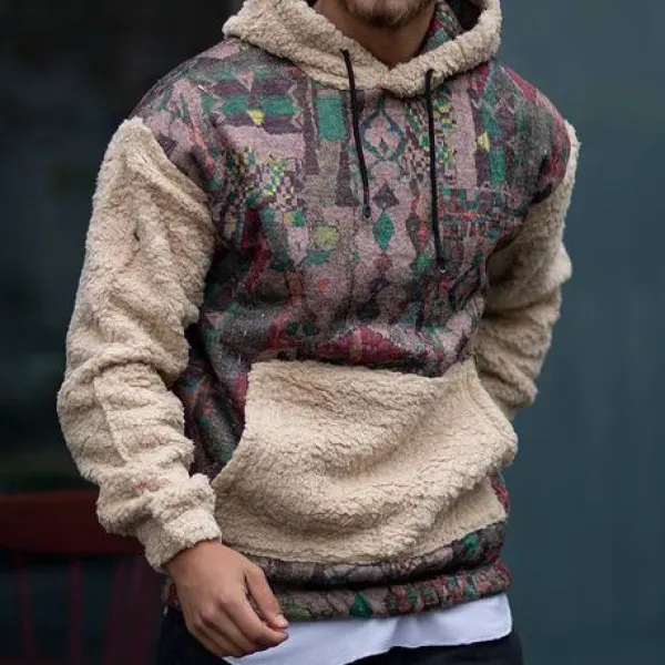 Sweater Berkerudung Bulu Kutub Jahitan Cetak Grafis - Woolmind.com 