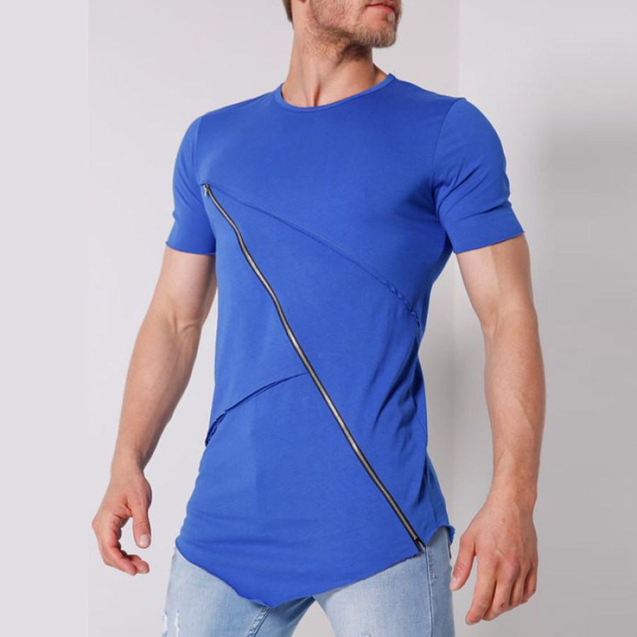 Casual Irregular Zipper T-shirt