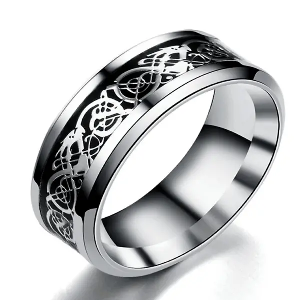 Trend New Titanium Steel Men's Personalized Fashion Pattern Ring - Villagenice.com 