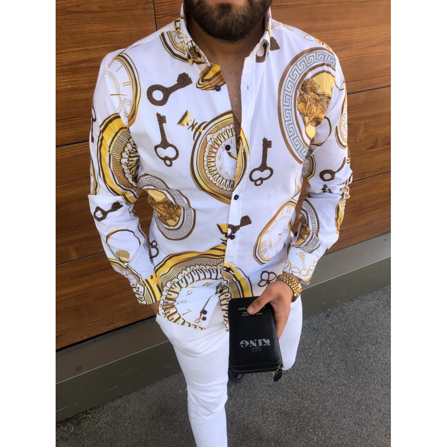 

Mens Fashion Casual Printed Classic Shirt