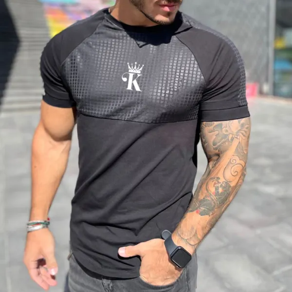 Men's Fashion Collage King Printed Casual Short Sleeve T-Shirt - Sanhive.com 