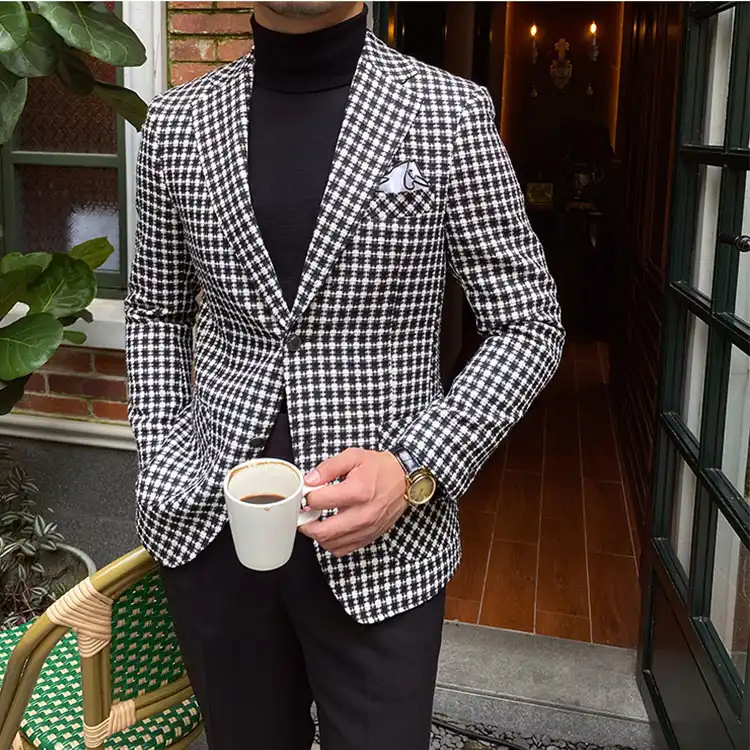 Gentleman's Autumn & Winter Check Casual Blazer