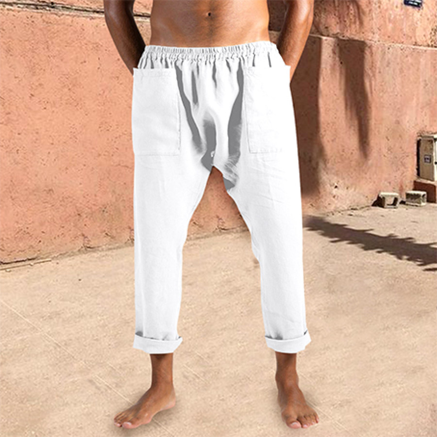 

Men's Linen Pocket Panel Casual Pants