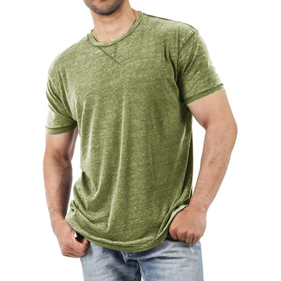 

Men's Casual Comfortable Solid Color Short Sleeve T-Shirt