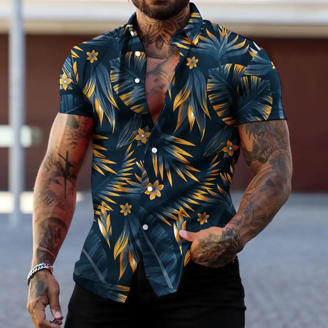Men's Summer Seaside Beach Breathable Short Sleeve Shirt