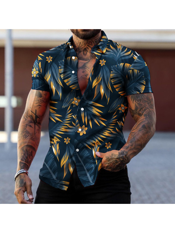 Men's Summer Seaside Beach Breathable Short Sleeve Shirt