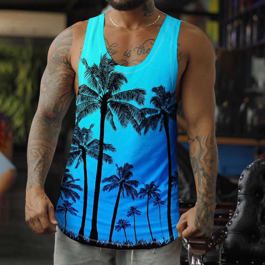

Men's Casual Coconut Vest Seaside Beach Breathable Tank Top