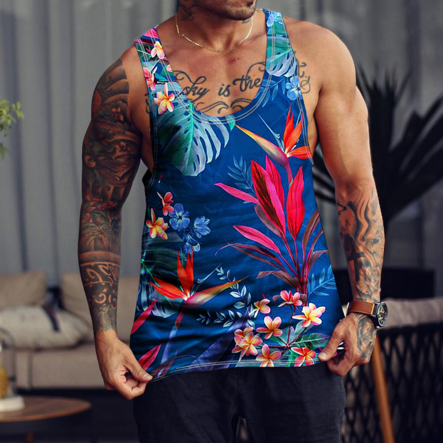 

Men's Casual Breathable Printed Vest Seaside Beach Vest