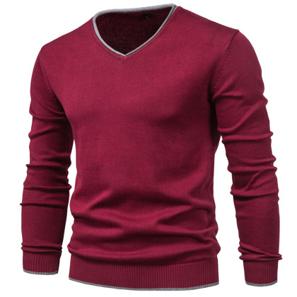 Men's Classic Casual Thin V-Neck Long Sleeve Sweater