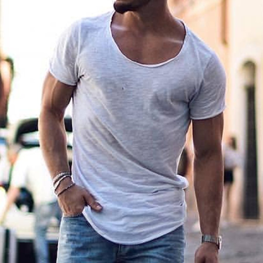 

Men's Slim Deep V-Neck Casual T-Shirt