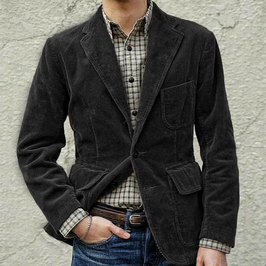 

Men's Casual Fashion Solid Color Retro Jacket