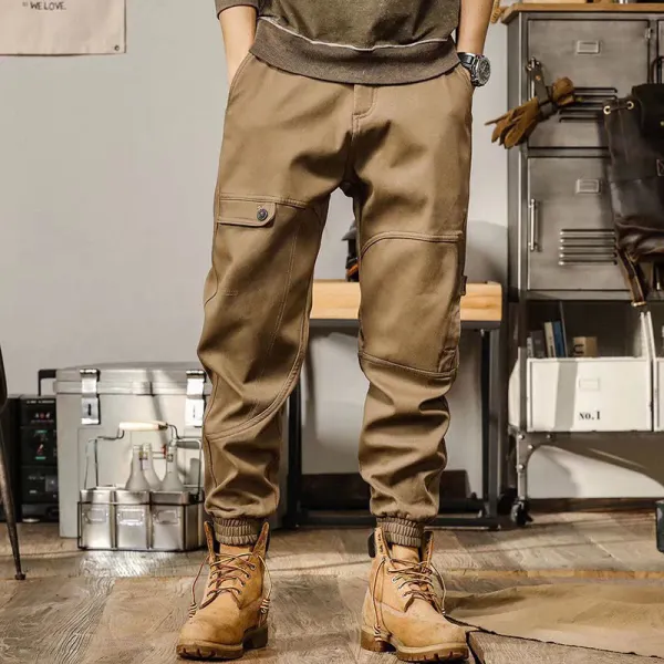 Men's Casual Retro American Loose Straight Cargo Pants Harem Pants - Sanhive.com 