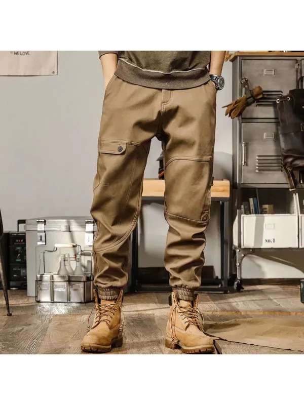 Men's Casual Retro American Loose Straight Cargo Pants Harem Pants - Timetomy.com 