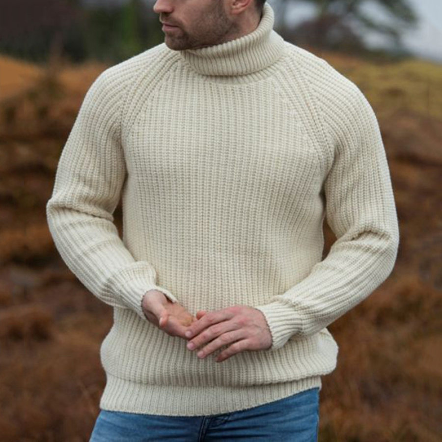 

Men's Casual Turtleneck Loose Long Sleeve Pullover Sweater