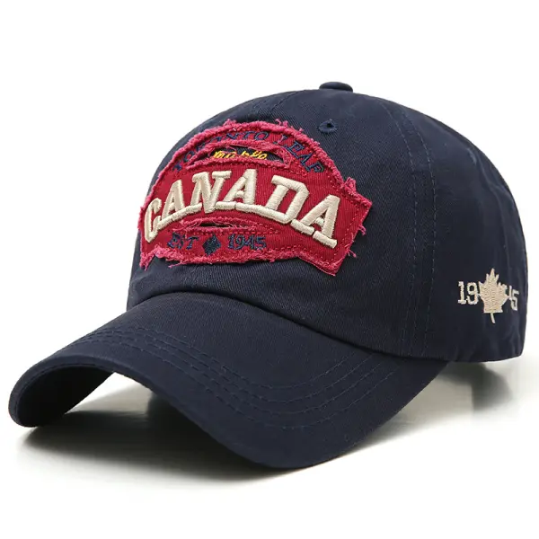 Men's Embroidered Letters Canada Washed Cotton Baseball Cap - Menilyshop.com 