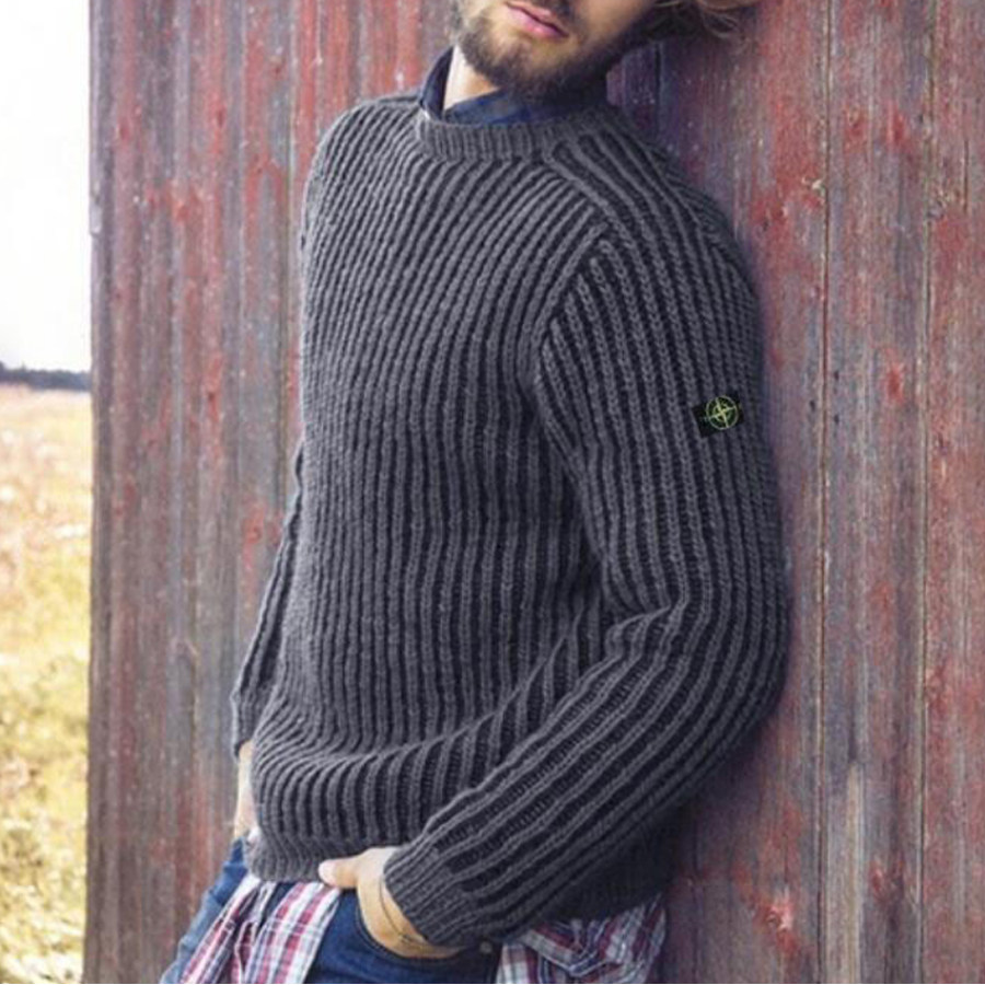 

Maglione Pullover Casual Da Uomo In Tinta Unita Alla Moda