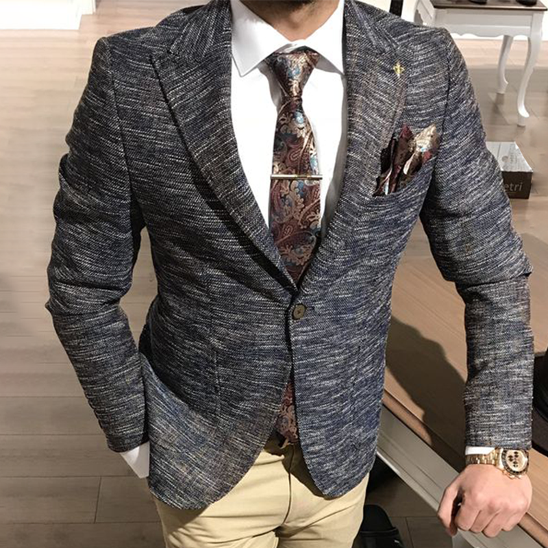 Elegant And Simple Business Men's Knitted Jacket