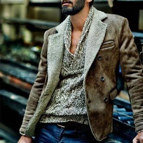 Men's Outdoor Retro Fur Thermal Jacket - Fineyoyo.com 
