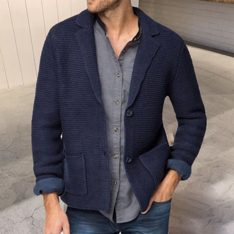 

Men's Vintage British Style Long Sleeve Knit Sweater Cardigan Jacket