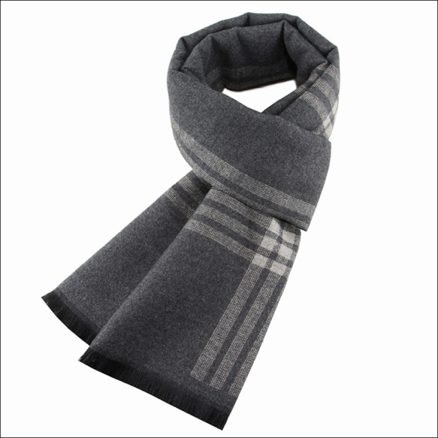 

Men's Warm Geometric Jacquard Wool Scarf