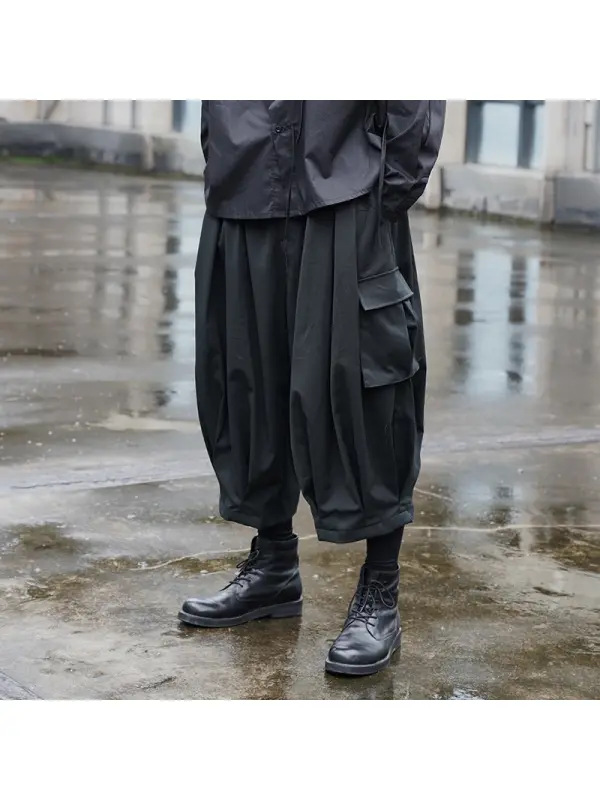 Unsex Dark Warrior Harem Japanese Style Pants - Spiretime.com 
