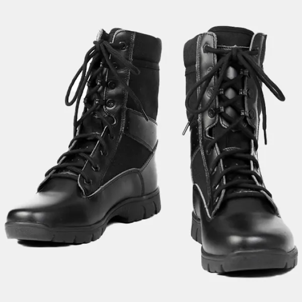 Comfortable Combat Boots Leather High Top Martin Boots - Blaroken.com 