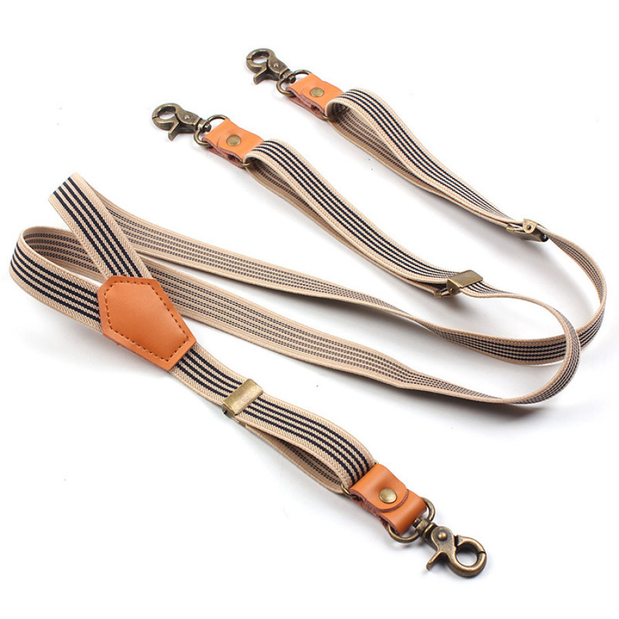 

Men'S Retro Y-Shaped Three-Clip Suspenders