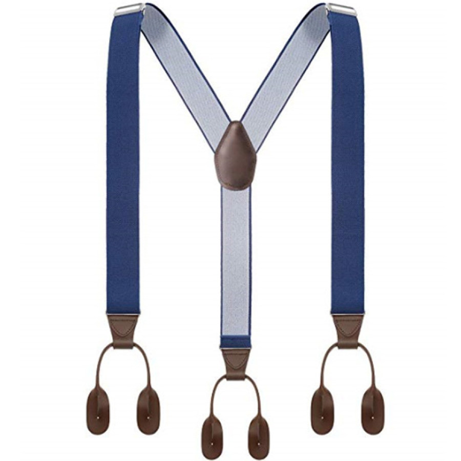 

Men's Vintage Split Leather Six-Button Suspenders