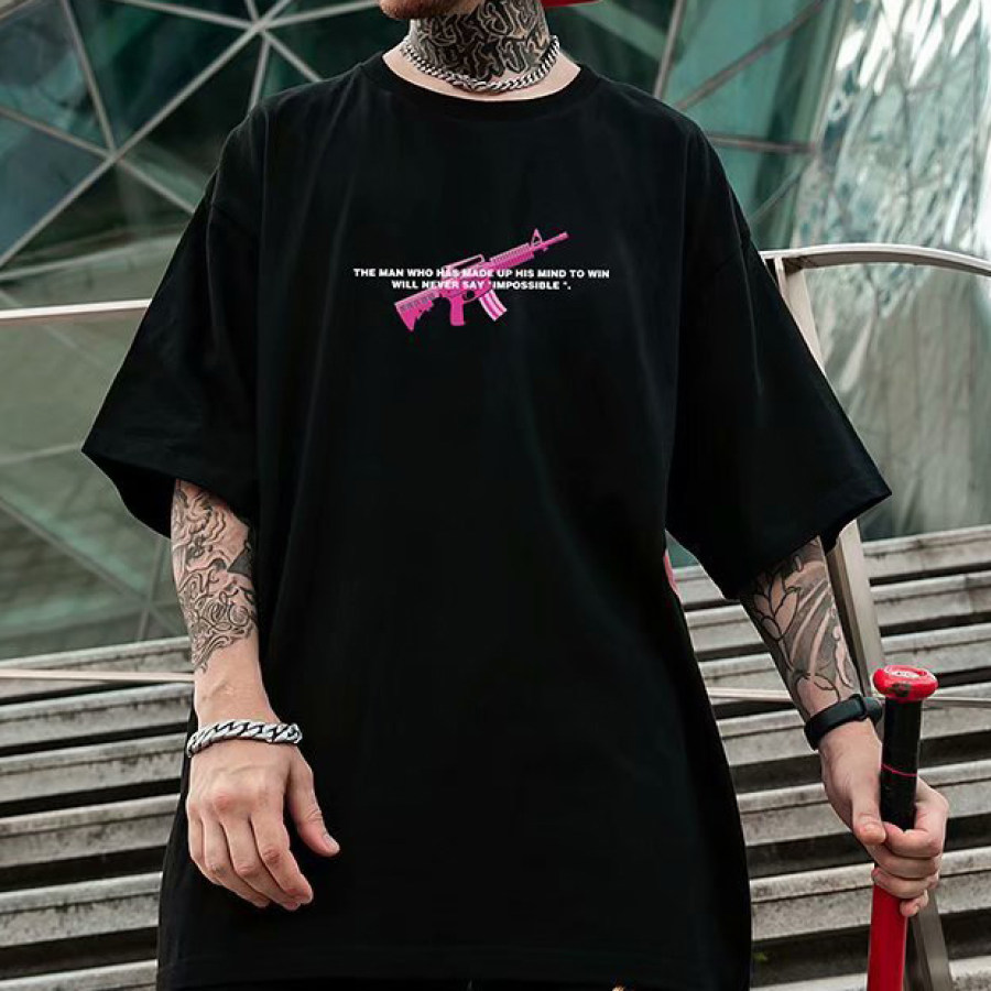 

Men's Bear Graphic Crew Neck Short Sleeve T-Shirt