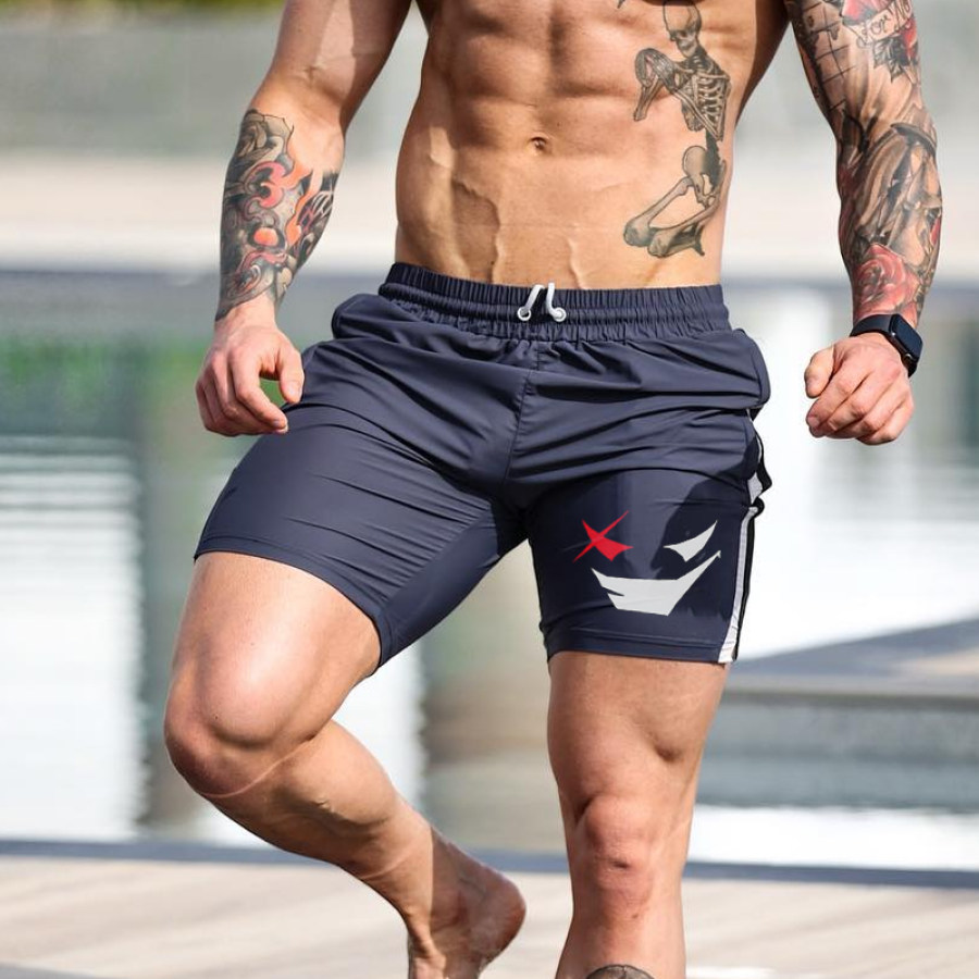 

Men's Fashion Smiley Print Casual Slim Fit Shorts
