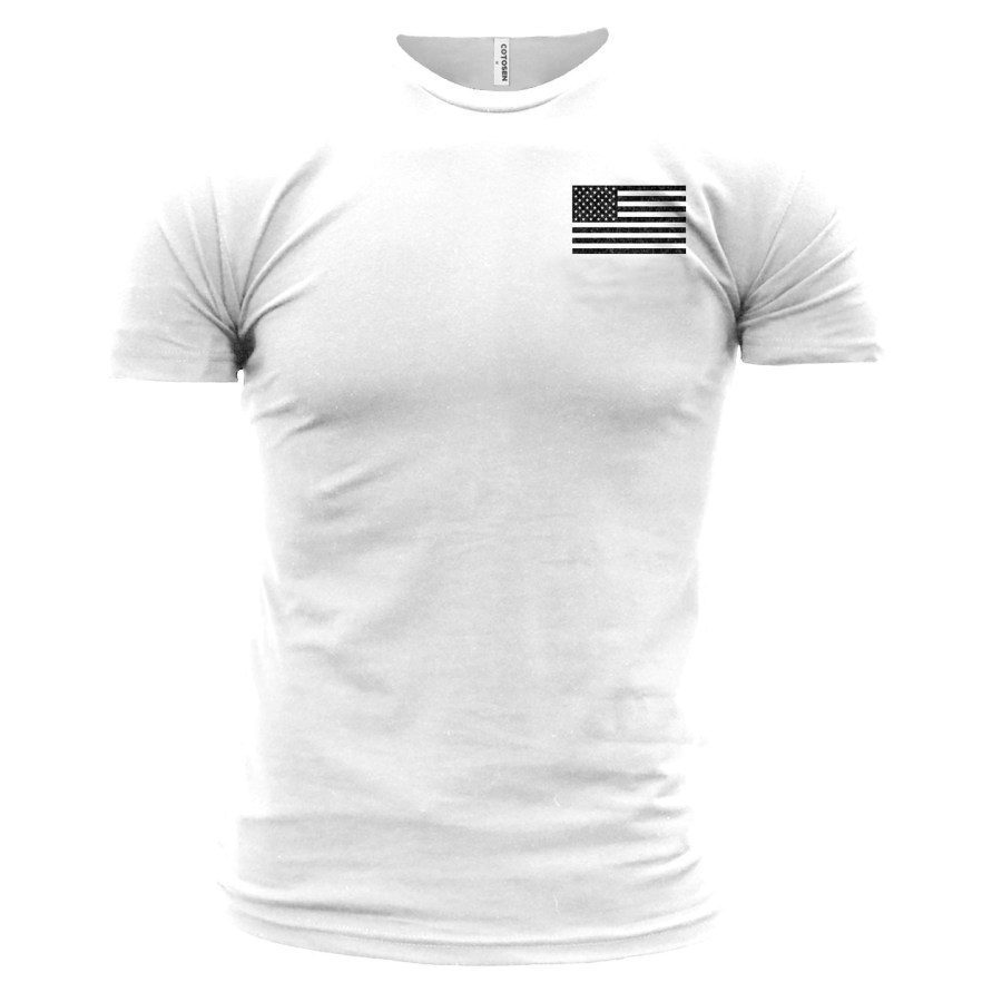 

Cotosen Men's American Flag Strength Through Suffering Cotton T-Shirt
