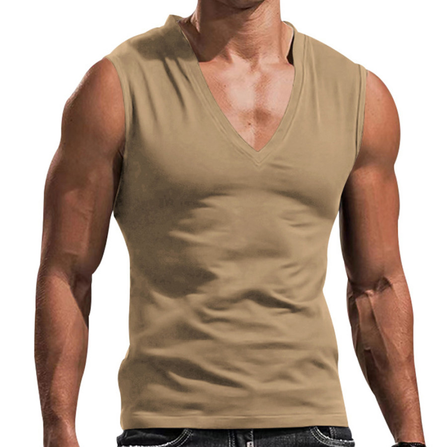 

Men'S Outdoor Sports Solid Color V-Neck Casual Vest