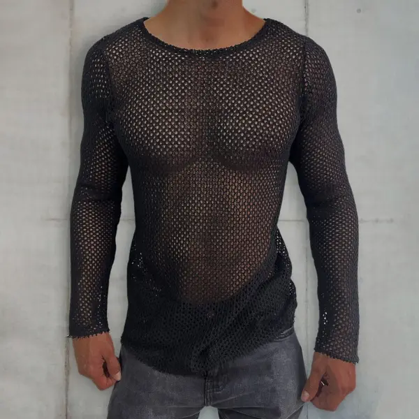 Men's Light Mesh Knit All Season T-Shirt - Villagenice.com 