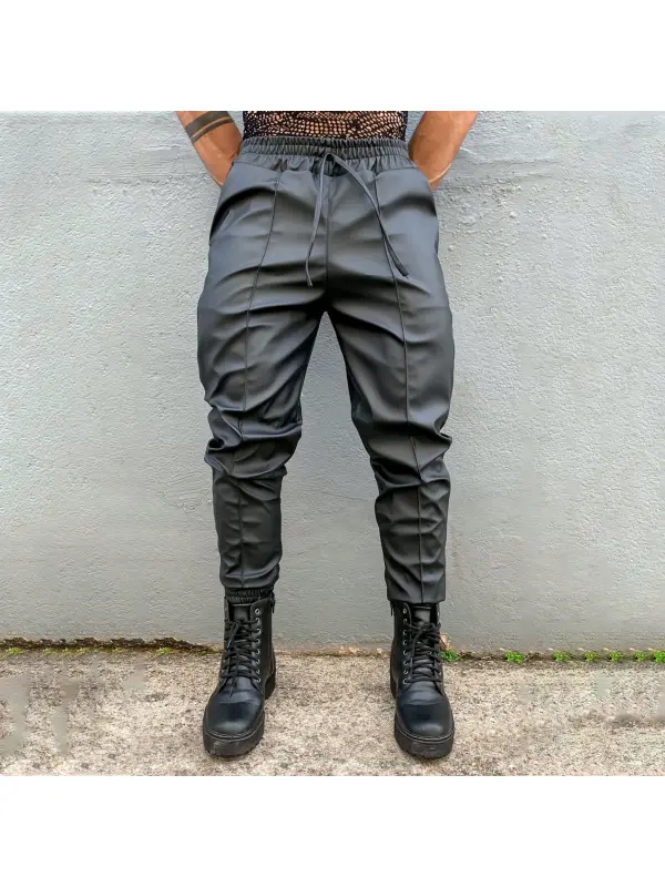 Men's Casual Leather Pants - Ootdmw.com 