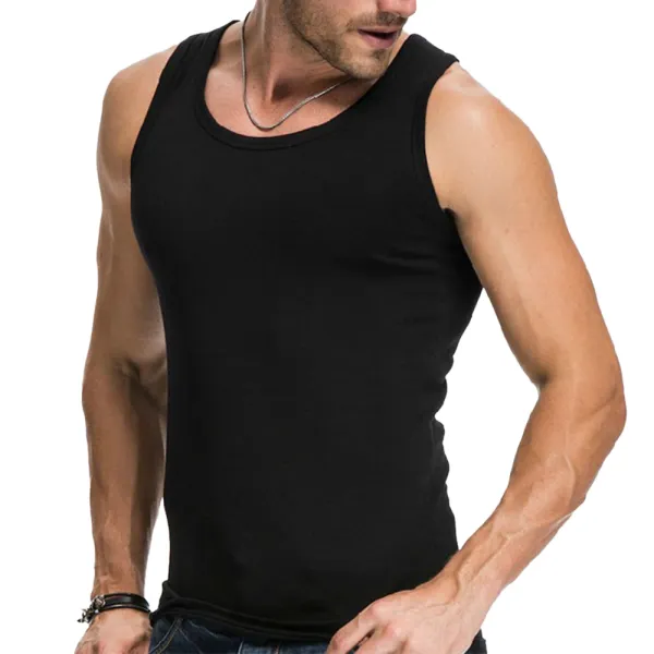 Men's Sports Stretch Fitness Sleeveless Breathable Narrow Shoulder Cotton Racerback Vest - Honeylop.chimpone.com 