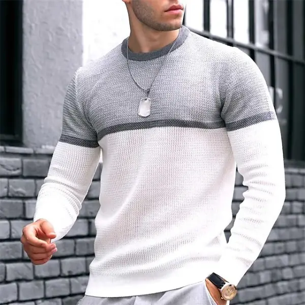 Men's Retro Casual Round Neck Long Sleeve Knitwear - Villagenice.com 