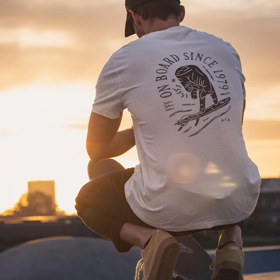 

Herren-Surf-T-Shirt Urlaubsdruck Grafik Täglich Lässig Kurzärmelig Weiß