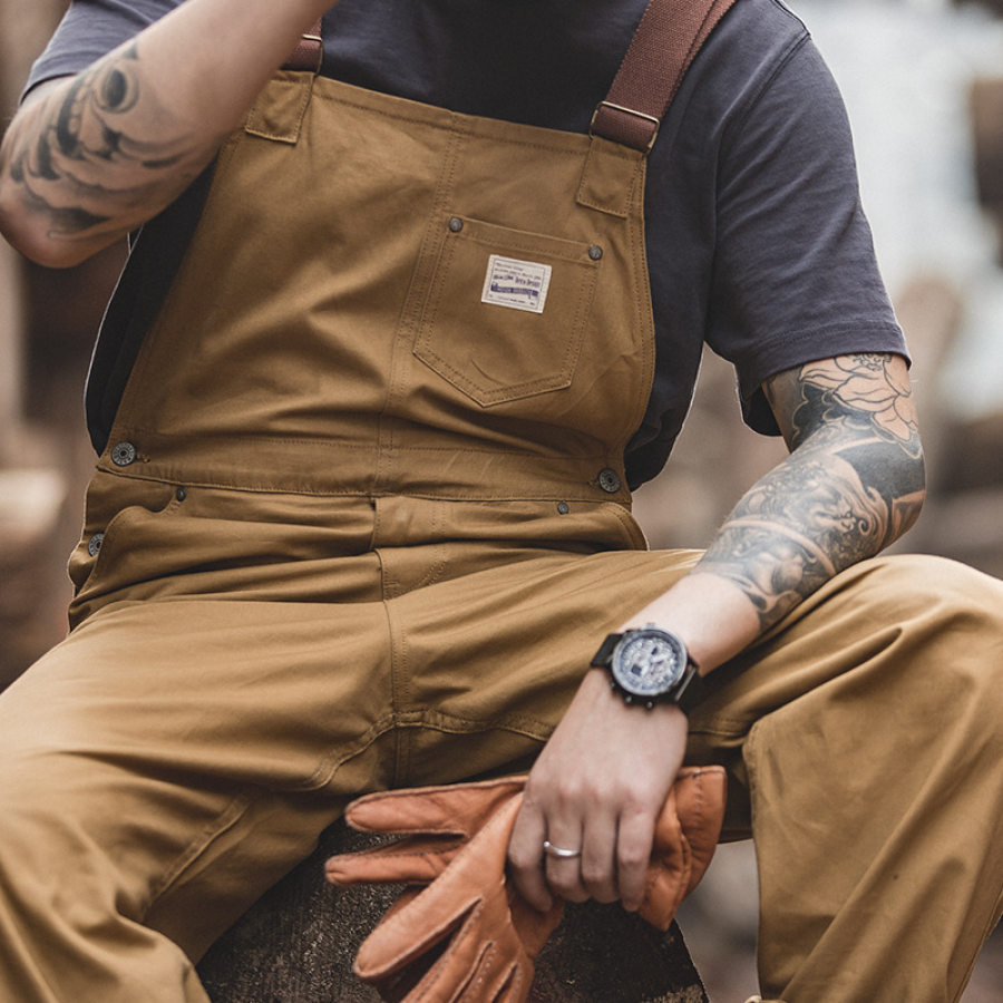 

Men's Retro Cargo Overalls Jumpsuit