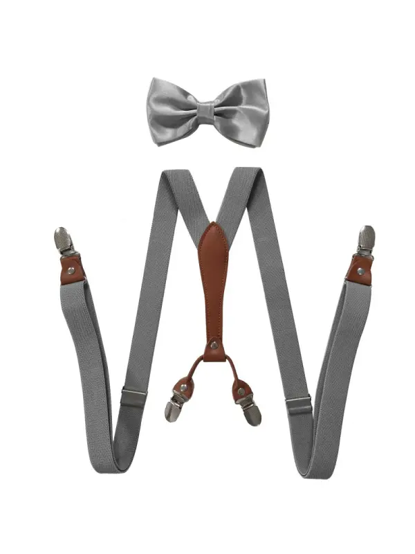 Suspenders Bow Set Y-Back Clip 1920s Roaring 20s Elastic Wide Suspenders - Gethefashion.chimpone.com 