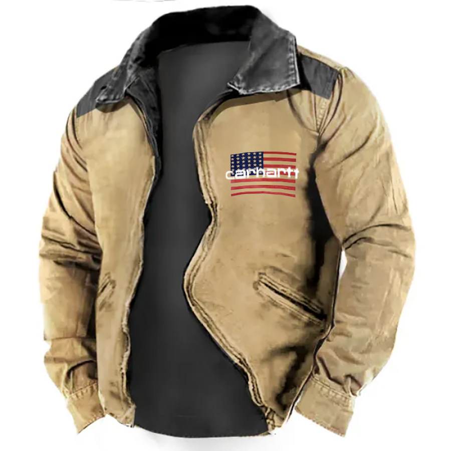

Men's Shirt Jacket Outdoor Vintage Yellowstone Pocket Brown Light Jackets