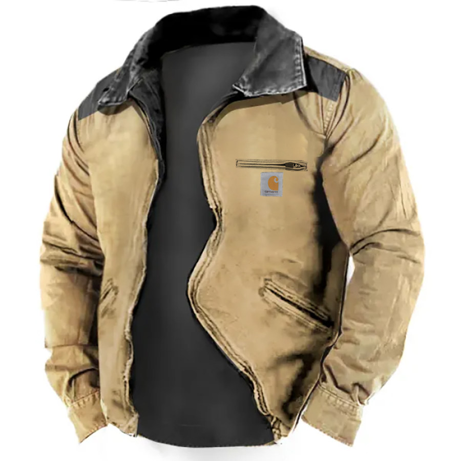 

Men's Shirt Jacket Outdoor Vintage Yellowstone Pocket Brown Light Jackets