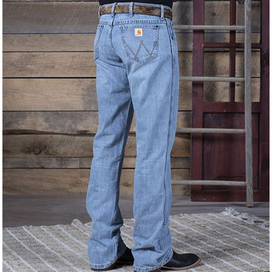 

Men Vintage Wash Relaxed Boot Jeans Outdoor Loose Daily Straight Jeans