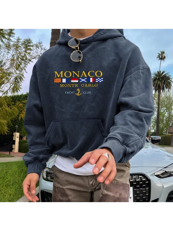 Vintage Unisex Monaco Monte Carlo Yacht Club Hoodie - Godeskplus.com 