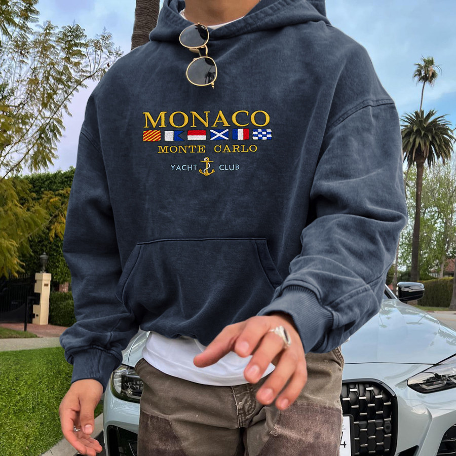 

Felpa Con Cappuccio Unisex Vintage Monaco Monte Carlo Yacht Club