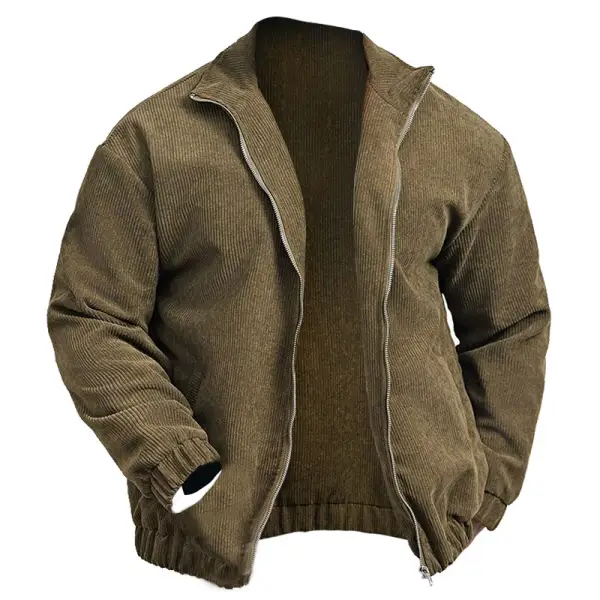 Men's Vintage Corduroy Lapel Casual Jacket - Fineyoyo.com 