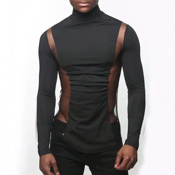 Men's High-necked Long-sleeved Bottoming Shirt - Ootdyouth.com 