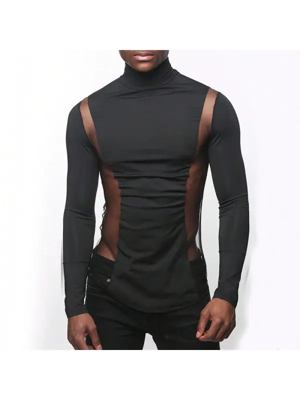 Men's High-necked Long-sleeved Bottoming Shirt - Spiretime.com 