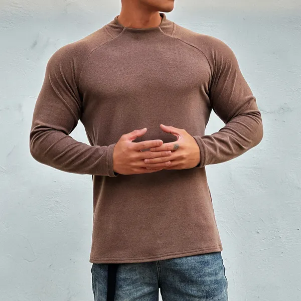 Round Neck Men's Casual Pullover Muscle T-shirt - Mobivivi.com 