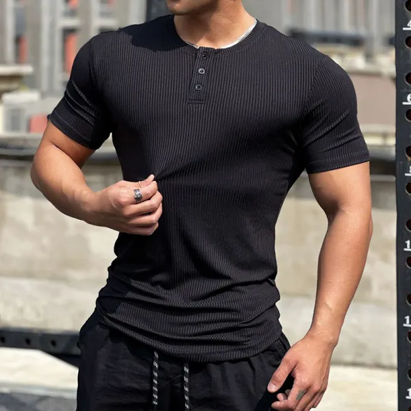 Men's Fitness Training Short Sleeve T-shirt - Fineyoyo.com 